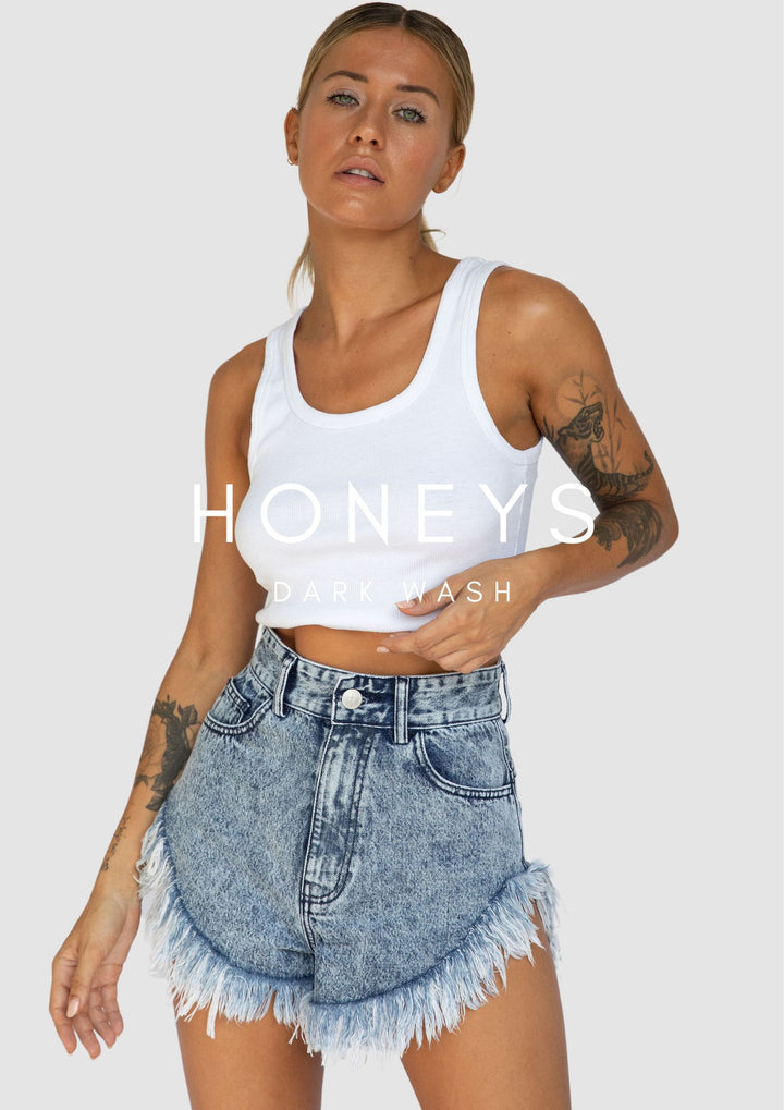 Honey Shorts Dark Acid Wash